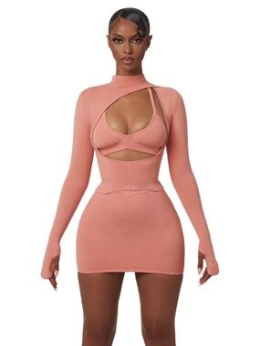 Yagi Pink Longsleeve Top Size Small Cutout Fitted (LONG SLEEVE TOP ONLY) (V)